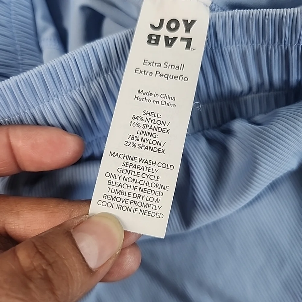 Joy Lab Game Day Double Layer Run Shorts 2.5" XSmall Elastic Waist Blue - Picture 5 of 9